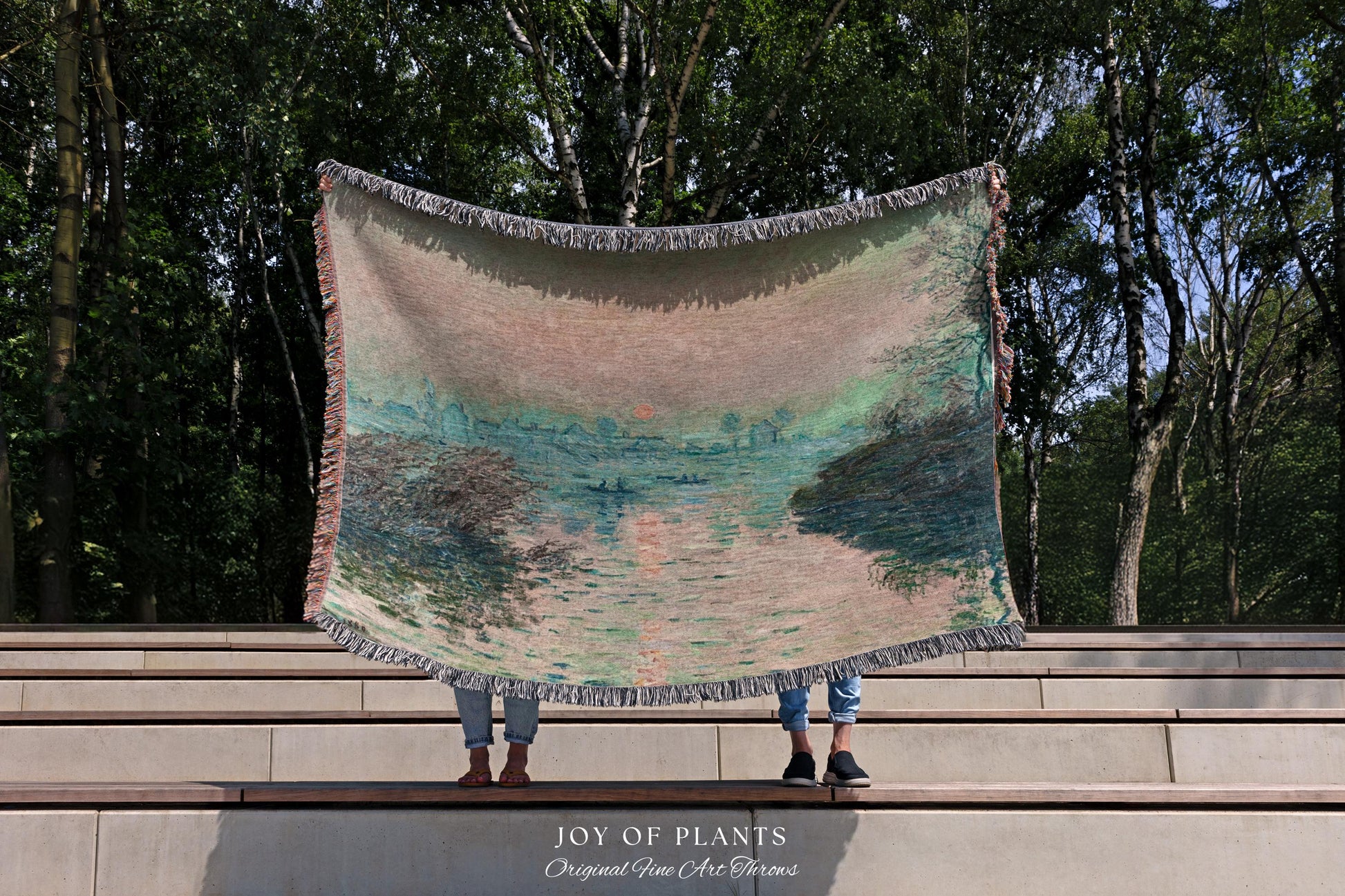 Impression Sunrise Throw | Monet Fine Art French Impressionism Blanket In Soft Pastel Hues For Cozy Cottagecore Decor And Artistic Home Gift
