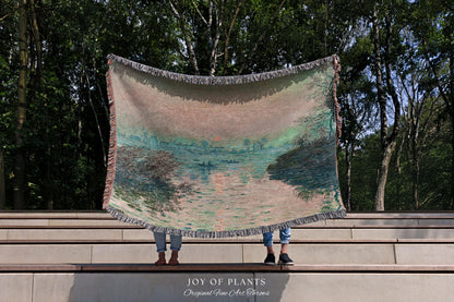 Impression Sunrise Throw | Monet Fine Art French Impressionism Blanket In Soft Pastel Hues For Cozy Cottagecore Decor And Artistic Home Gift