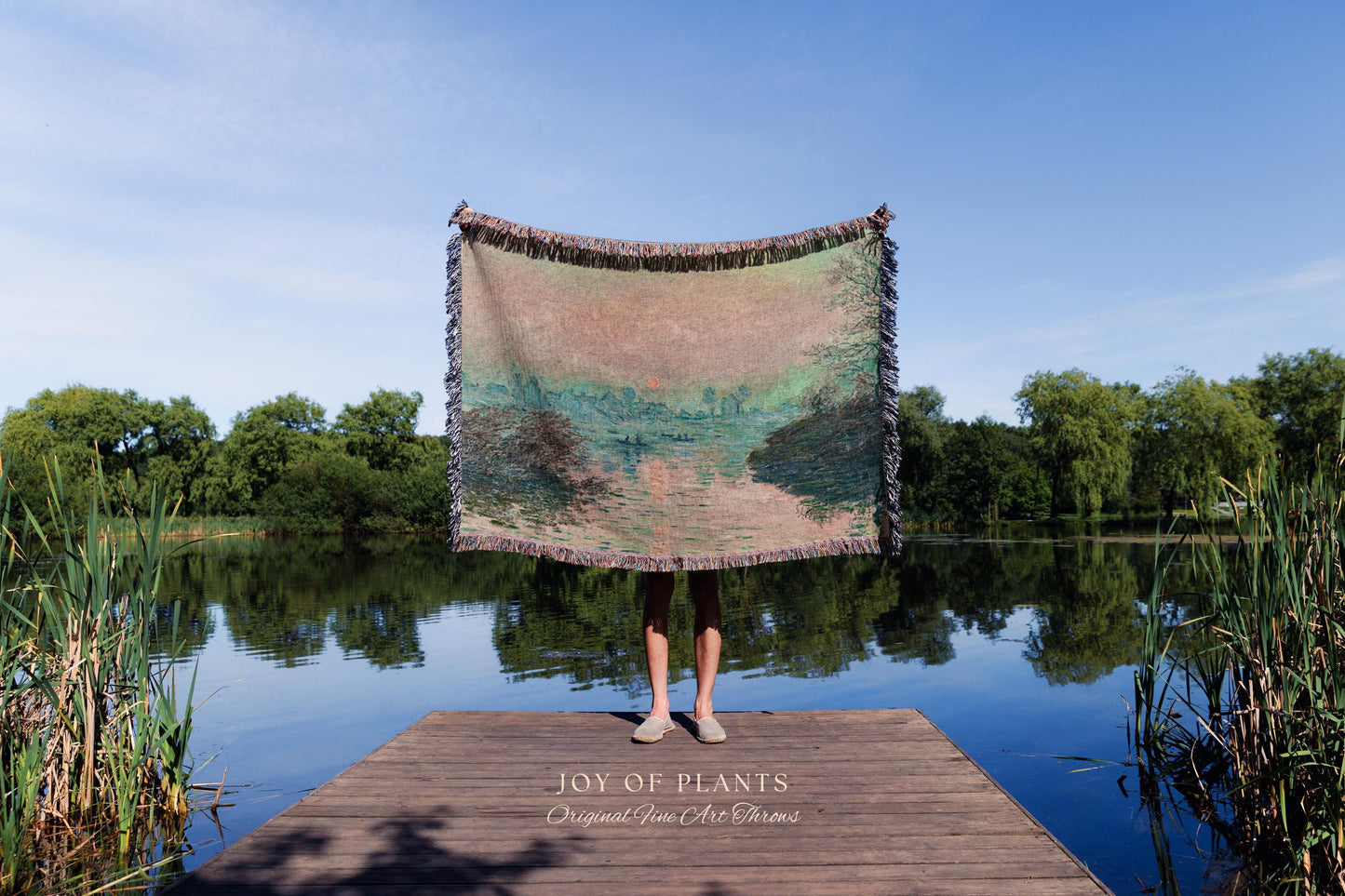 Impression Sunrise Throw | Monet Fine Art French Impressionism Blanket In Soft Pastel Hues For Cozy Cottagecore Decor And Artistic Home Gift