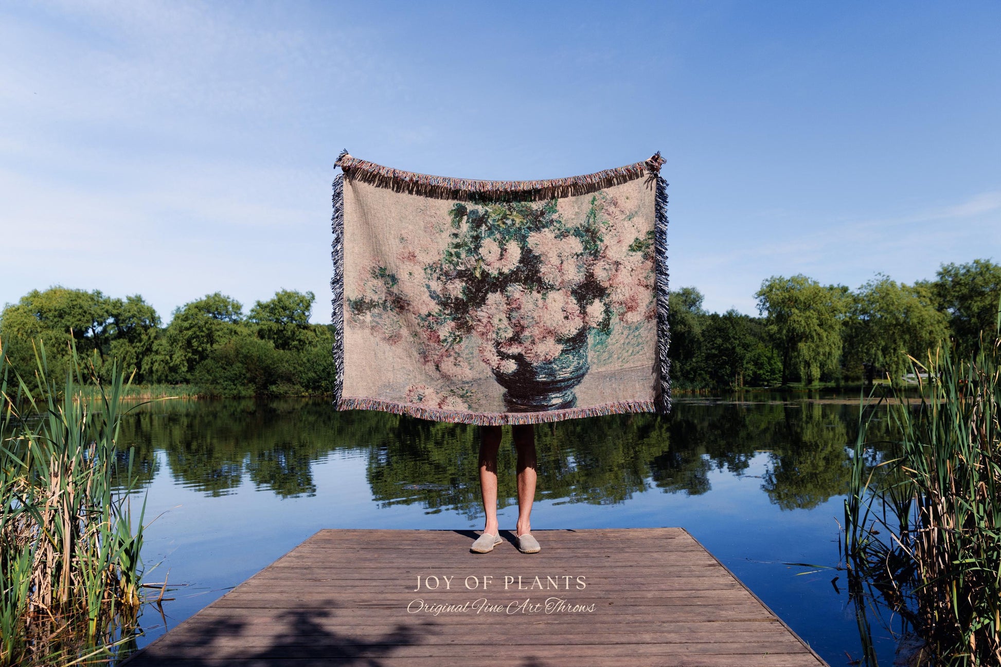 Chrysanthemums by Claude Monet Floral Fine Art Throw | Soft Pastels Botanical Design Tapestry Blanket for Garden Lovers and Art History Fans