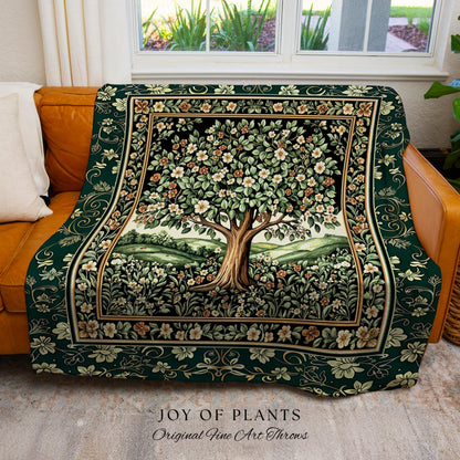 Fairytale Garden Timeless Accent Woven Throw Tree Blanket Jacquard Tapestry