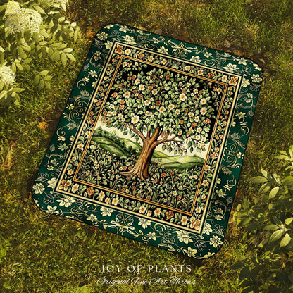 Fairytale Garden Timeless Accent Woven Throw Tree Blanket Jacquard Tapestry