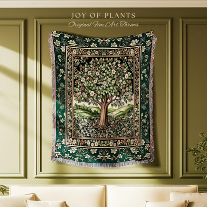 Fairytale Garden Timeless Accent Woven Throw Tree Blanket Jacquard Tapestry
