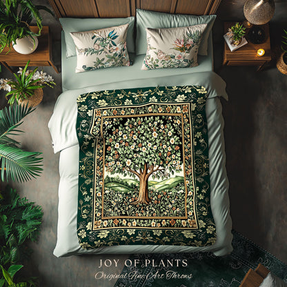 Fairytale Garden Timeless Accent Woven Throw Tree Blanket Jacquard Tapestry