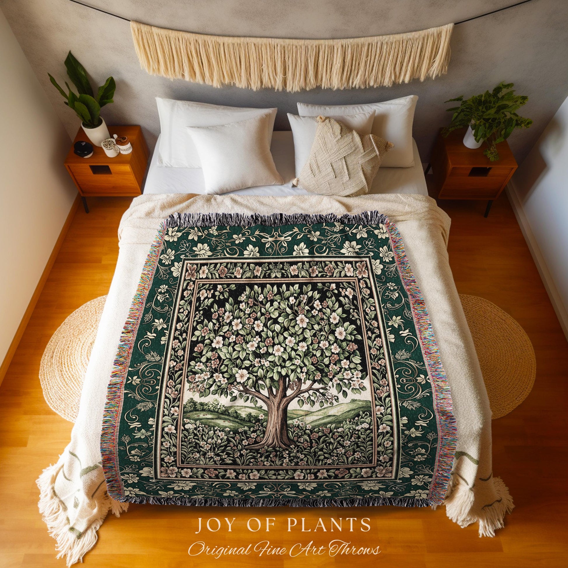 Fairytale Garden Timeless Accent Woven Throw Tree Blanket Jacquard Tapestry