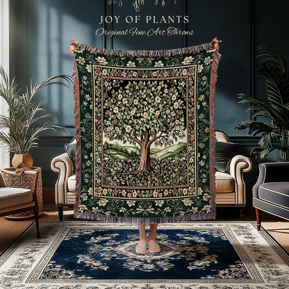 Fairytale Garden Timeless Accent Woven Throw Tree Blanket Jacquard Tapestry
