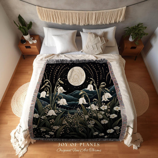Lily of the Valley Birth Flower May Birthday Custom Gift | Woven Blanket Personalized Birth Month Flower Tapestry | March Lily of the Valley