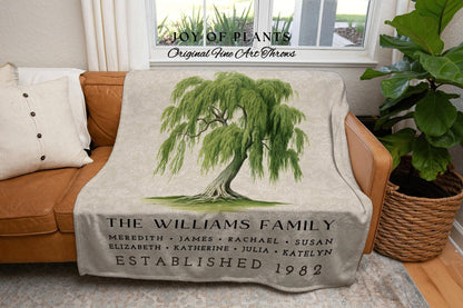 Meaningful Family Blanket Custom | Family Tree Gift Personalized Mother's Day Custom Blanket for Grandparents Sentimental Family Name Gift |