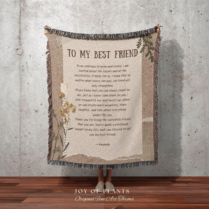 Custom Best Friend Blanket Personalized | Meaningful Gift for Best Friend Custom | Handwriting Blanket Custom Gift Sentimental Gift for Her