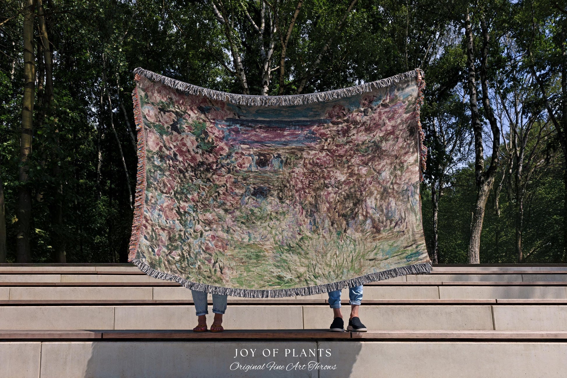 The Artist’s Garden at Giverny Blanket Monet Fine Art Tapestry Throw | Impressionist Botanical Cottagecore Cozy Home Enchanting Floral Gift