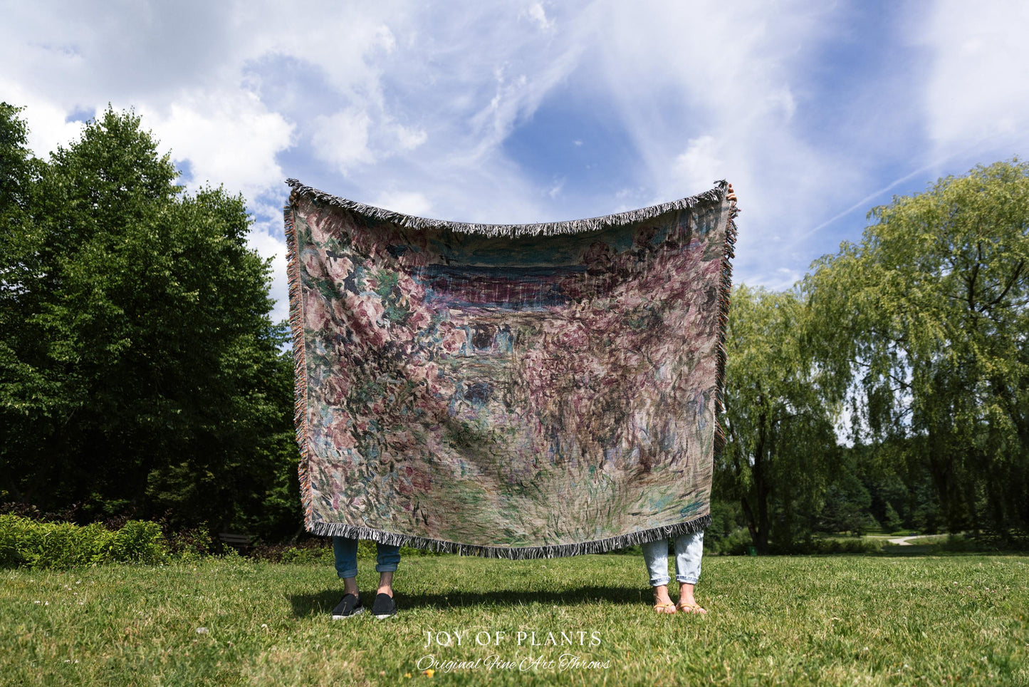 The Artist’s Garden at Giverny Blanket Monet Fine Art Tapestry Throw | Impressionist Botanical Cottagecore Cozy Home Enchanting Floral Gift