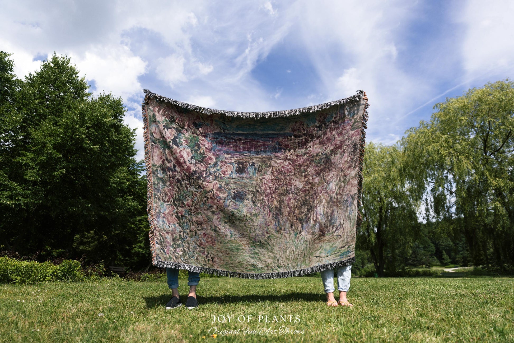 The Artist’s Garden at Giverny Blanket Monet Fine Art Tapestry Throw | Impressionist Botanical Cottagecore Cozy Home Enchanting Floral Gift