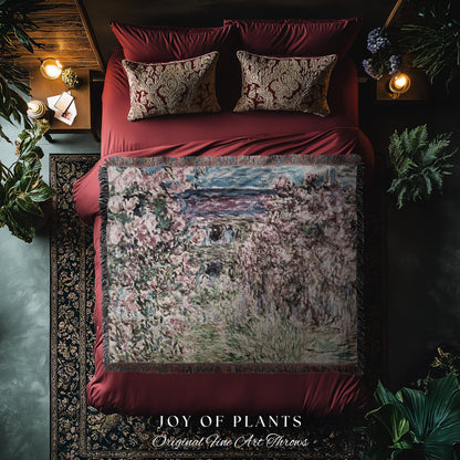 The Artist’s Garden at Giverny Blanket Monet Fine Art Tapestry Throw | Impressionist Botanical Cottagecore Cozy Home Enchanting Floral Gift