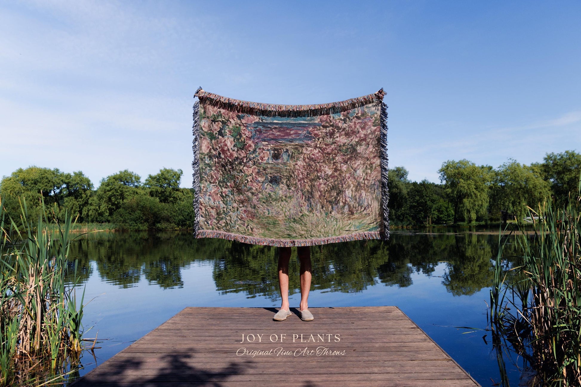 The Artist’s Garden at Giverny Blanket Monet Fine Art Tapestry Throw | Impressionist Botanical Cottagecore Cozy Home Enchanting Floral Gift