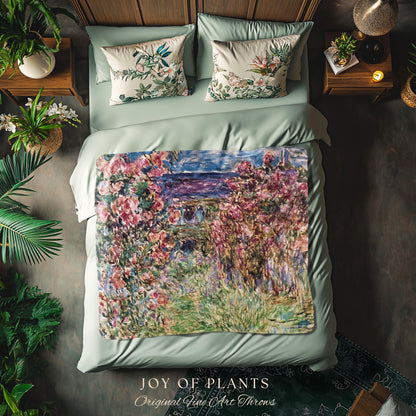 The Artist’s Garden at Giverny Blanket Monet Fine Art Tapestry Throw | Impressionist Botanical Cottagecore Cozy Home Enchanting Floral Gift