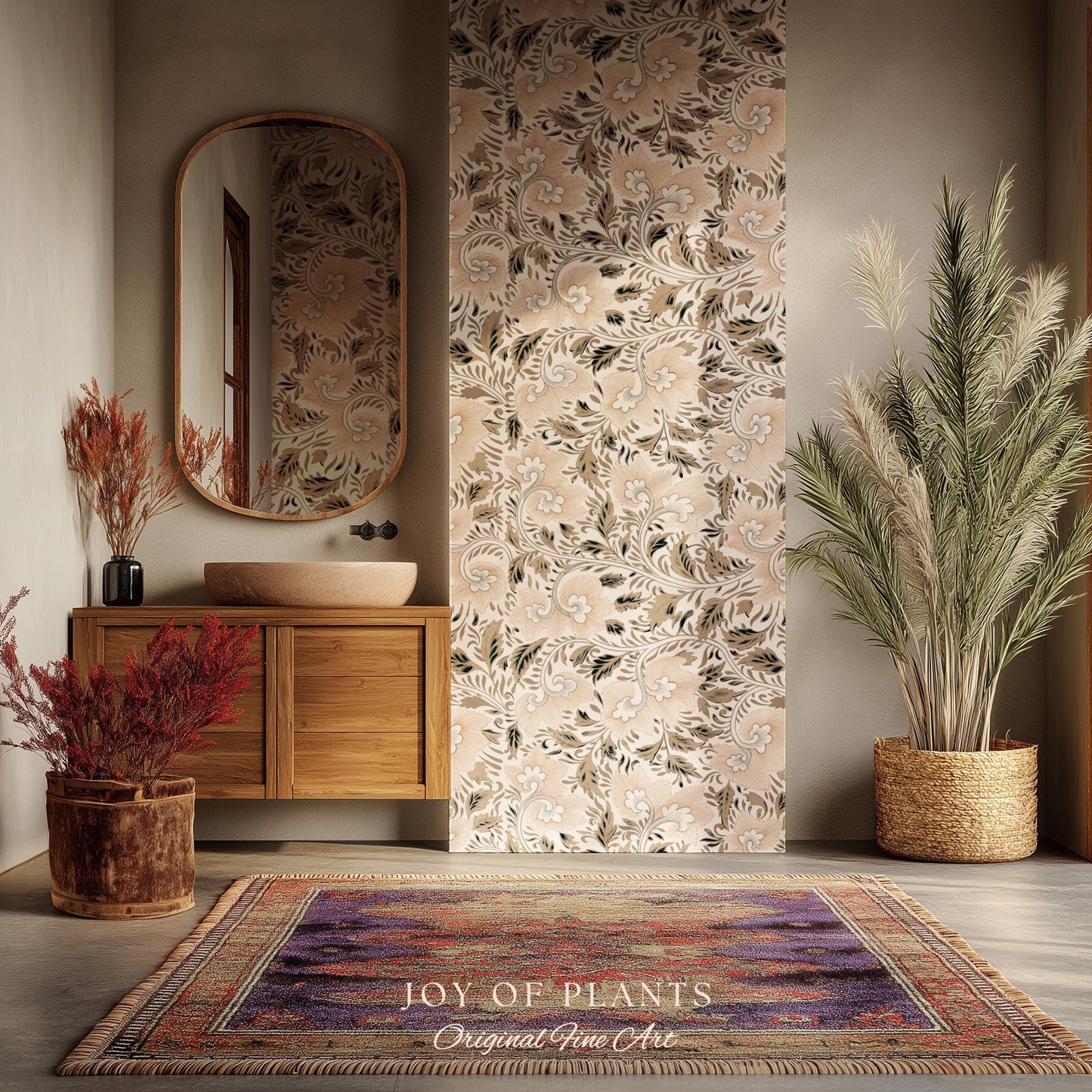 Timeless Classic Scroll Wallpaper | Vintage Inspired Peel and Stick Home Decor Renter Friendly Bedroom Accent Vintage Inspired Botanicals
