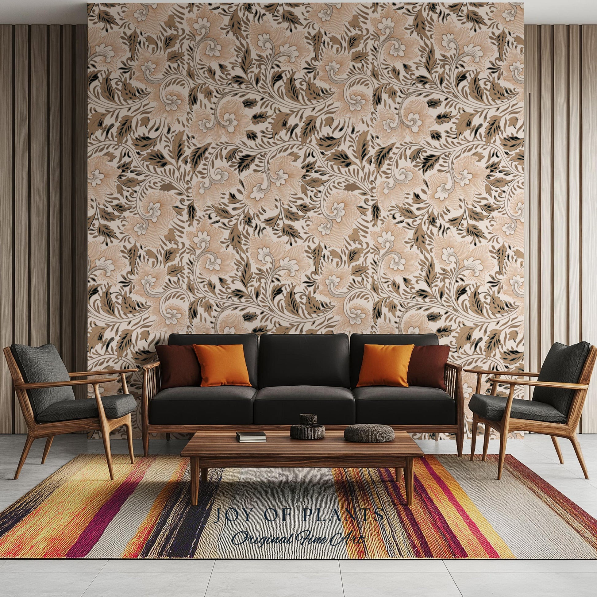 Timeless Classic Scroll Wallpaper | Vintage Inspired Peel and Stick Home Decor Renter Friendly Bedroom Accent Vintage Inspired Botanicals