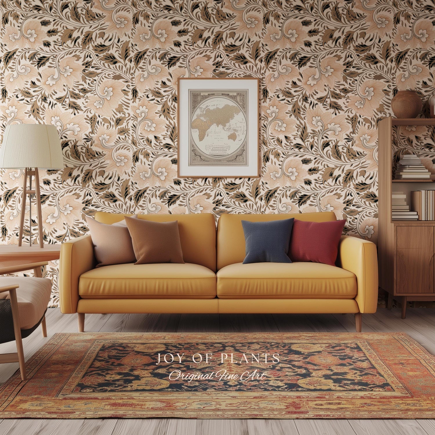 Timeless Classic Scroll Wallpaper | Vintage Inspired Peel and Stick Home Decor Renter Friendly Bedroom Accent Vintage Inspired Botanicals