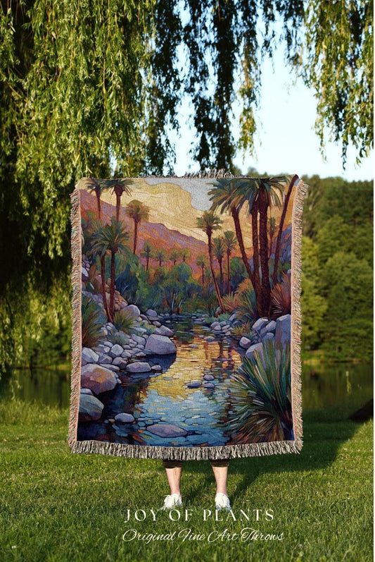 Mountain Landscape Tapestry | Whimsical Home Decor Housewarming Gift Blanket Cactus Aesthetic Blanket Woven Tapestry Southwest Landscape |