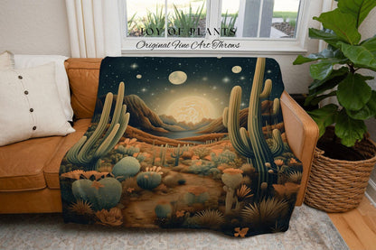 Southwestern Wall Art Woven Tapestry Wall Hanging | Desert Aesthetic Blanket Woven Tapestry | Desert Landscape Tapestry Whimsical Room Decor