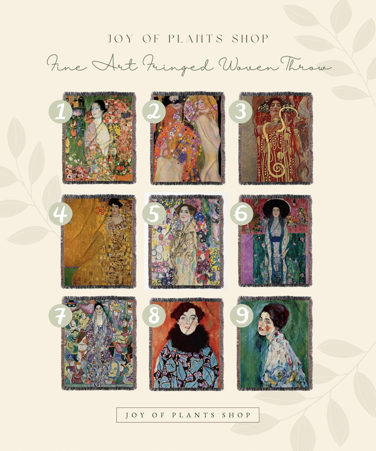 Klimt Tapestry | Gustav Klimt Print Woven Throw Blanket | 'Portrait of Friedericke Maria Beer' Painting Gustav Klimt Fabric Woven Blanket