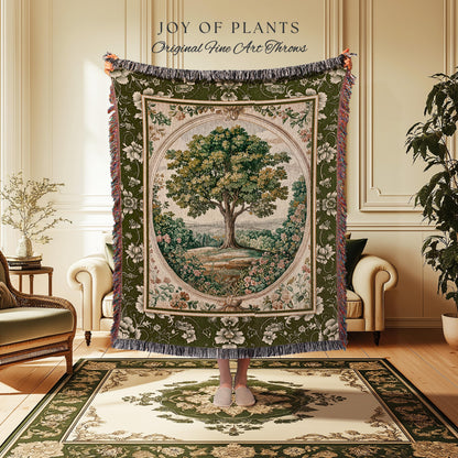 Victorian Soft Aesthetic Woven Throw Tree Blanket Jacquard Tapestry