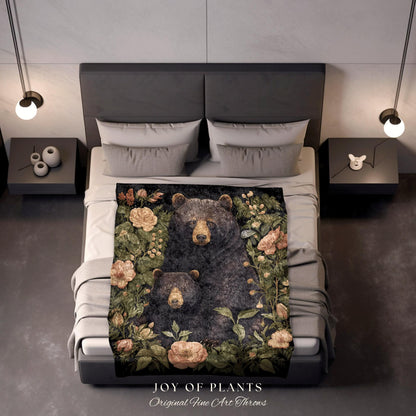Mamma Bear Woven Blanket | Woven Fringe Blanket Papa Bear Tapestry William Morris Tapestry Morris Decor Blanket Woodland Cottagecore Throw |