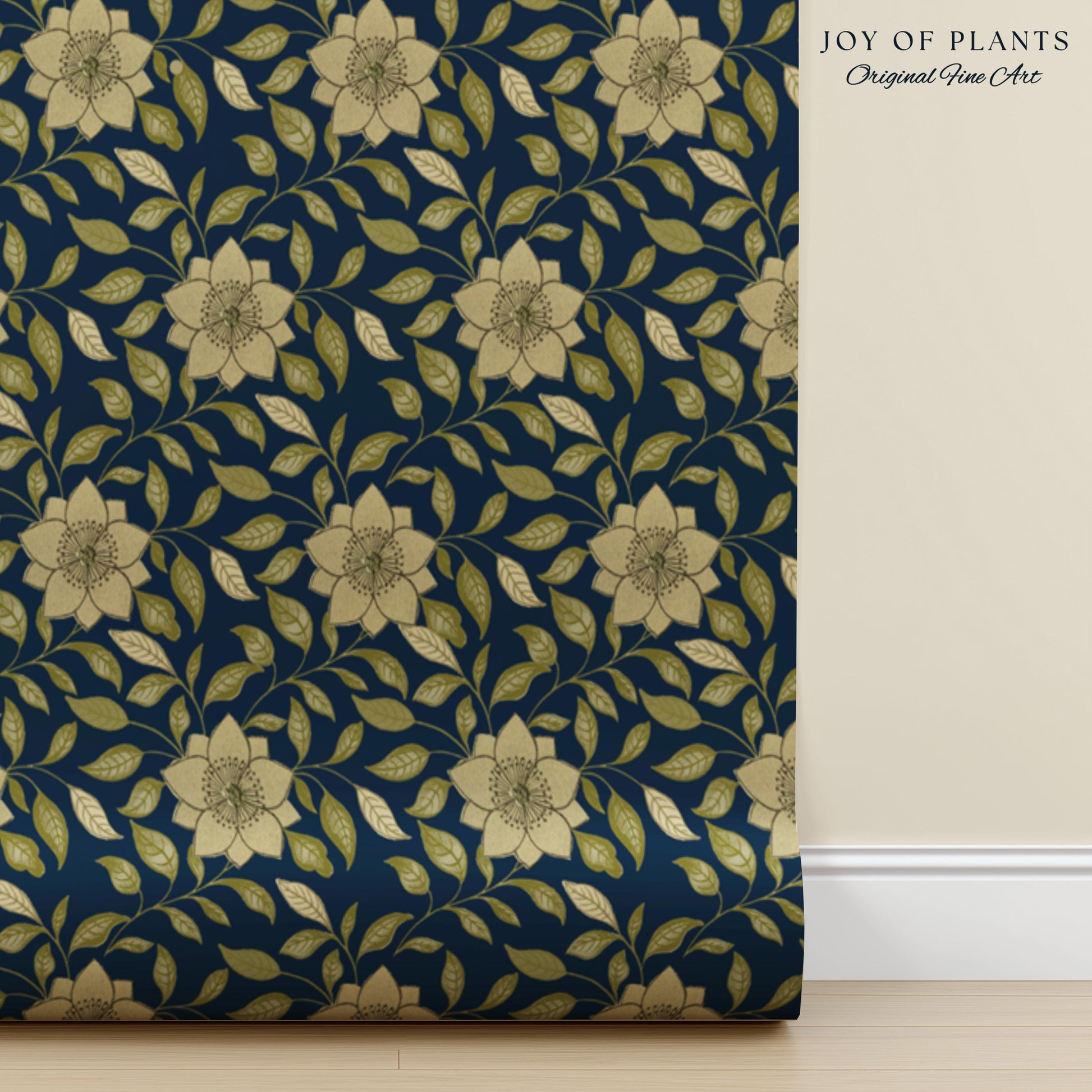 Rich Botanical Sophisticated Wallpaper | Moody Elegance Peel and Stick Wall Art Dark Academia Timeless Traditional Home Renter Friendly