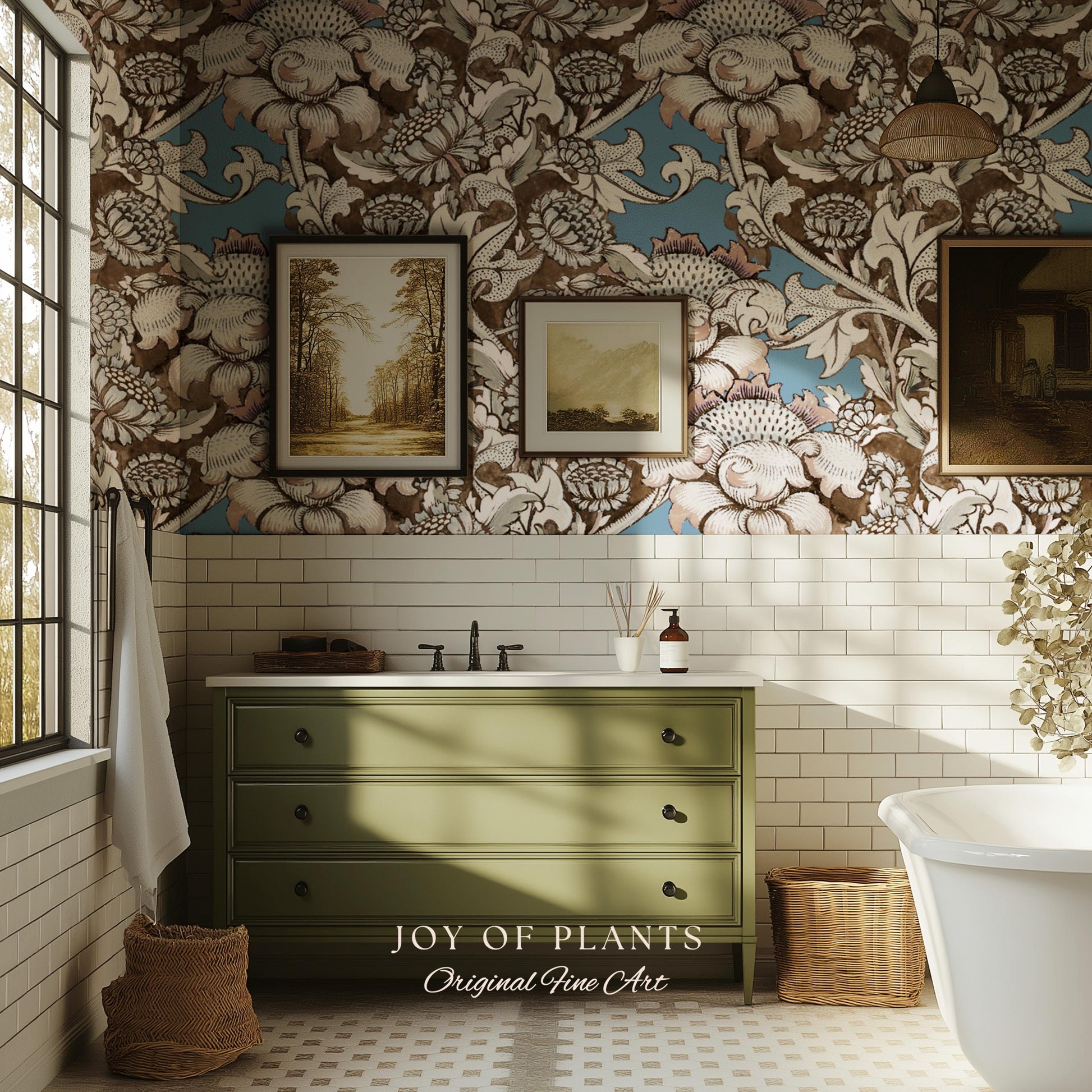 William Morris Maximalist Traditional Wallpaper | Jacobean Botanical English Revival Heritage Bedroom Peel and Stick Floral Grandmillenial