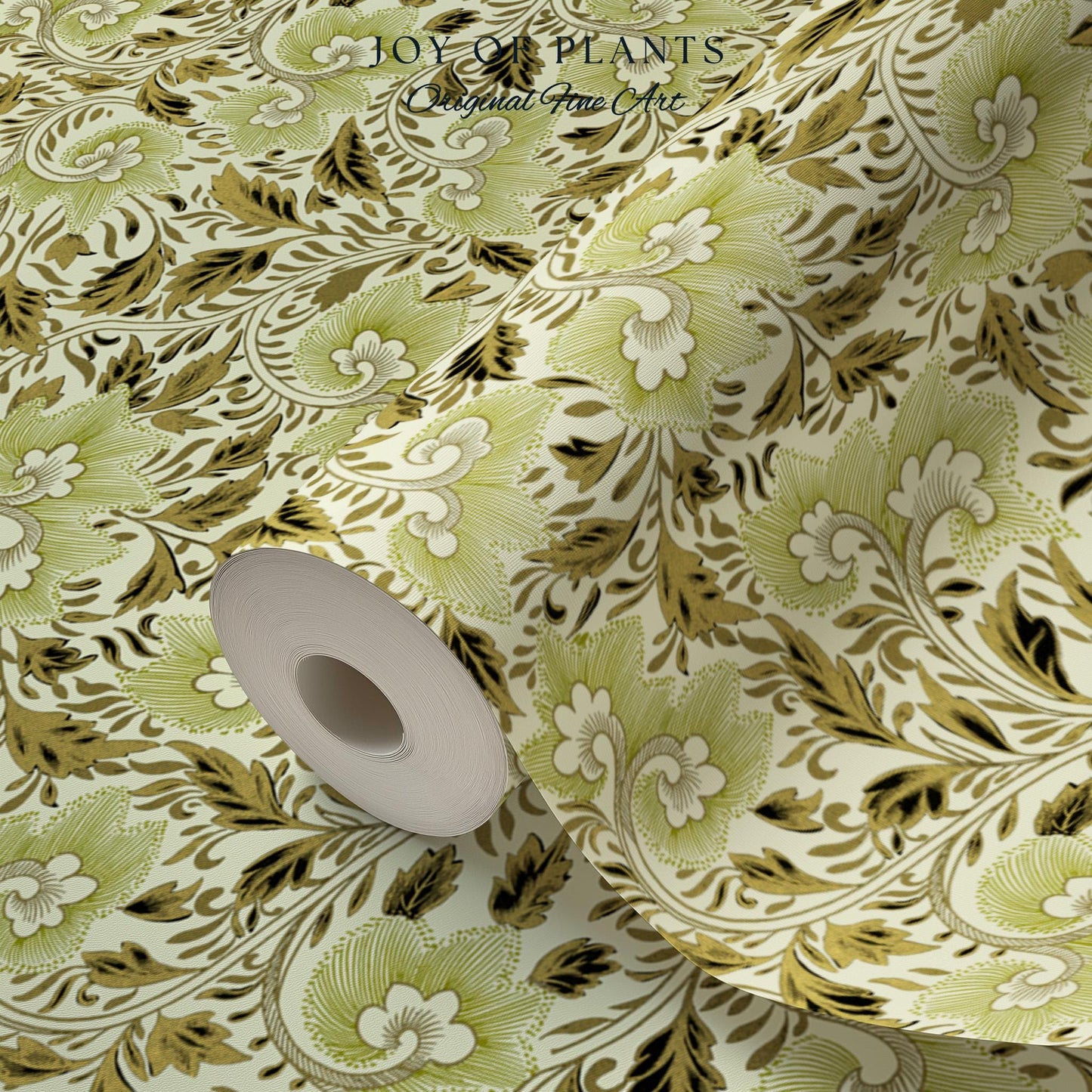 Timeless Olive Green Wallpaper | Refined Cottage Decor Botanical Revival William Morris Peel and Stick Heritage Home Renter Friendly Revival