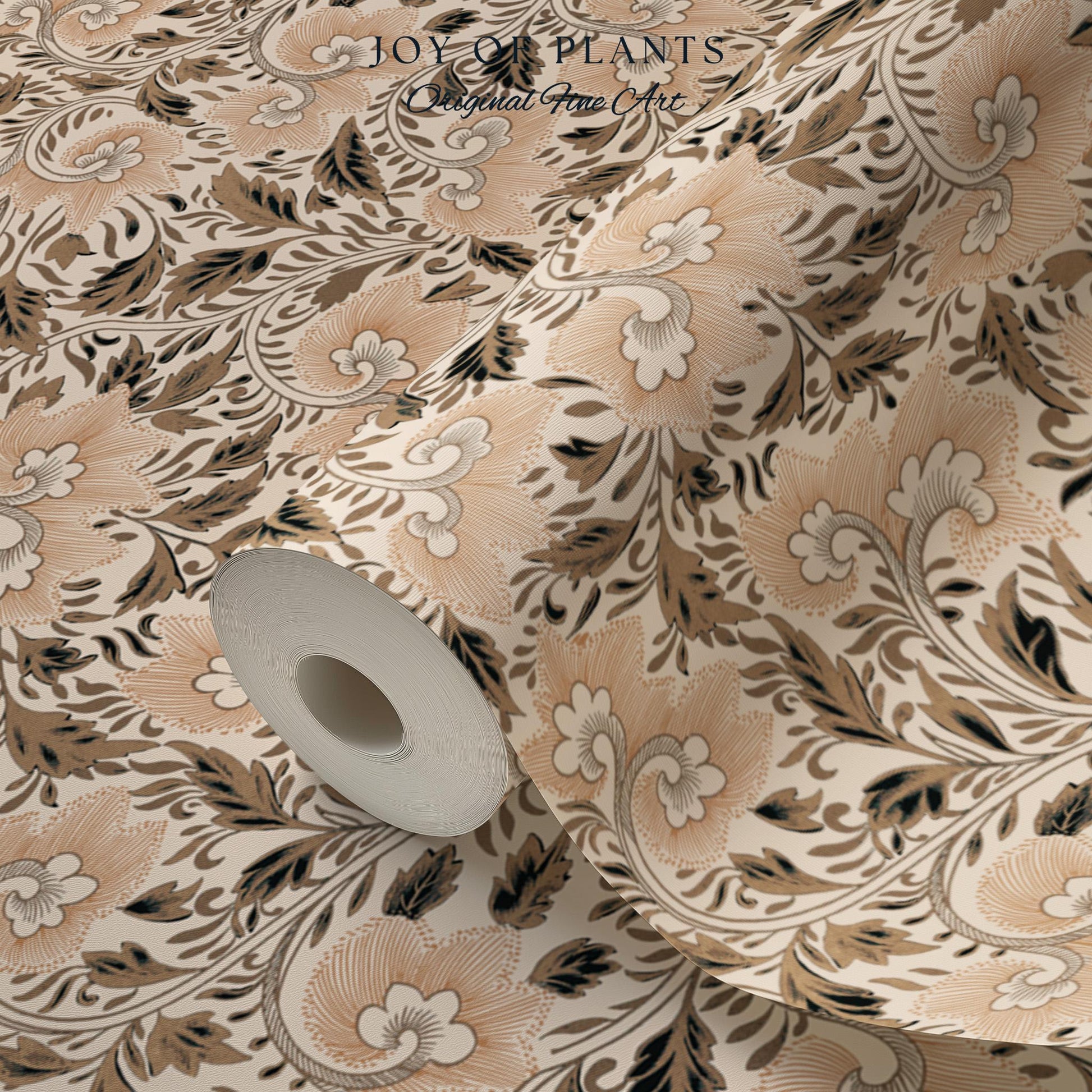 Timeless Classic Scroll Wallpaper | Vintage Inspired Peel and Stick Home Decor Renter Friendly Bedroom Accent Vintage Inspired Botanicals