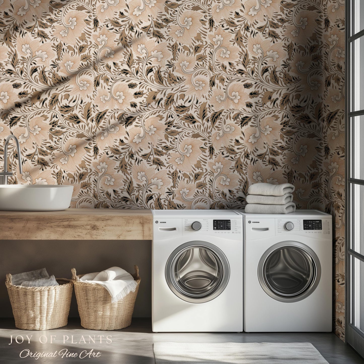 Timeless Classic Scroll Wallpaper | Vintage Inspired Peel and Stick Home Decor Renter Friendly Bedroom Accent Vintage Inspired Botanicals
