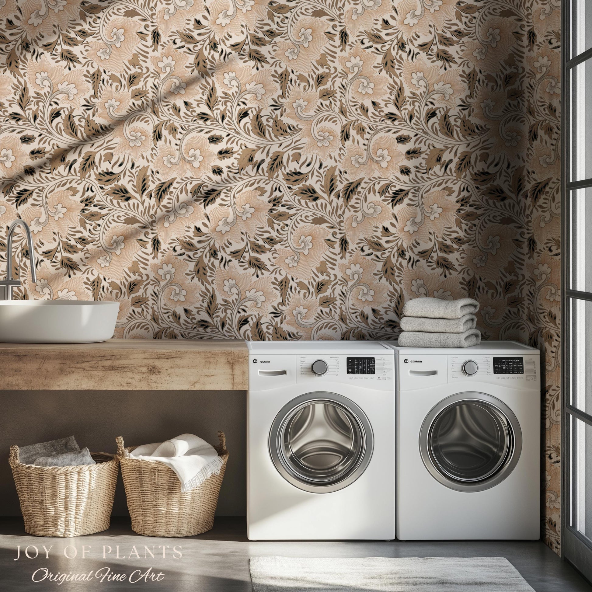 Timeless Classic Scroll Wallpaper | Vintage Inspired Peel and Stick Home Decor Renter Friendly Bedroom Accent Vintage Inspired Botanicals