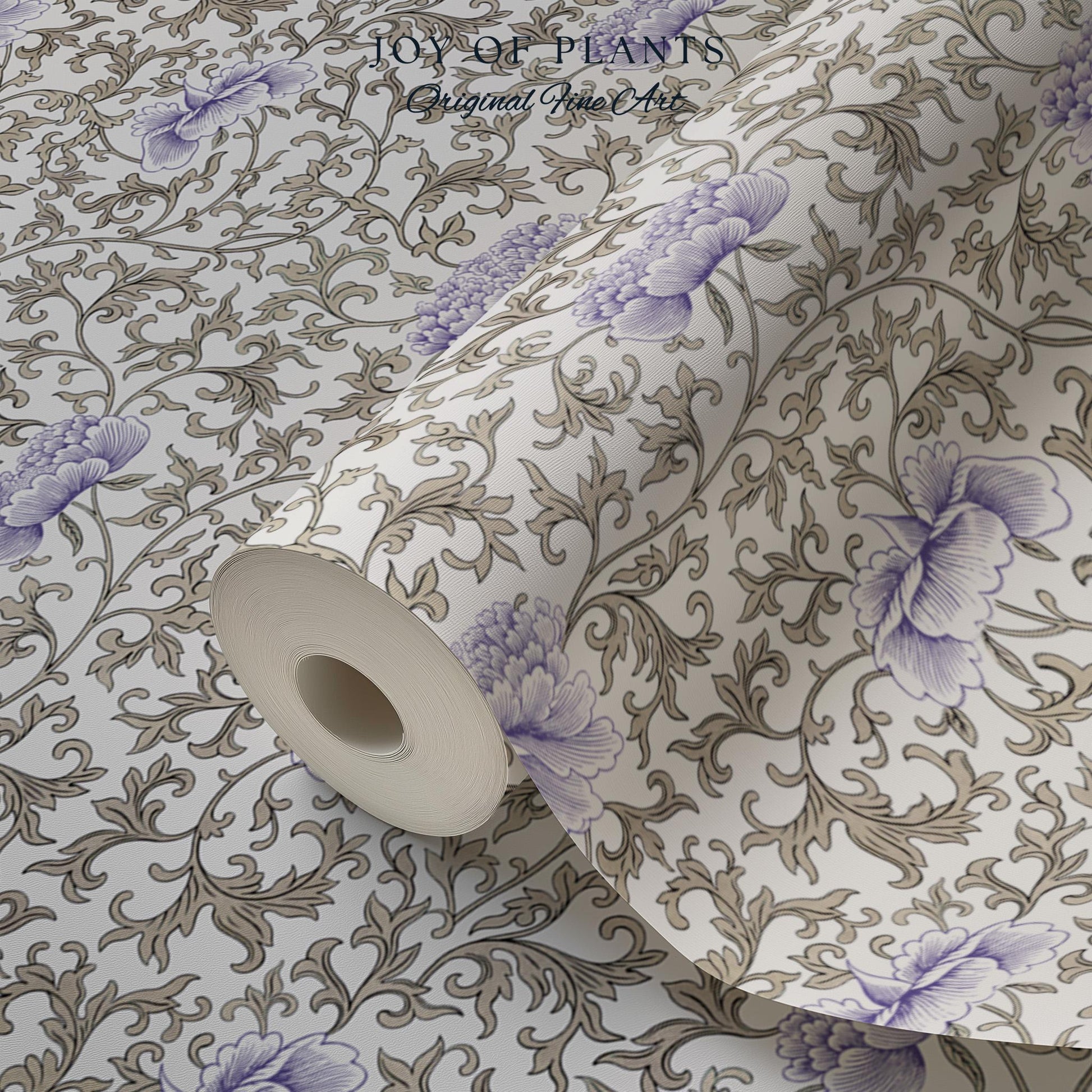 Country Cottage Lavender Wallpaper | Pastel Floral Elegant Peel and Stick Vintage Inspired Home Decor Renter Friendly Traditional Wall Art