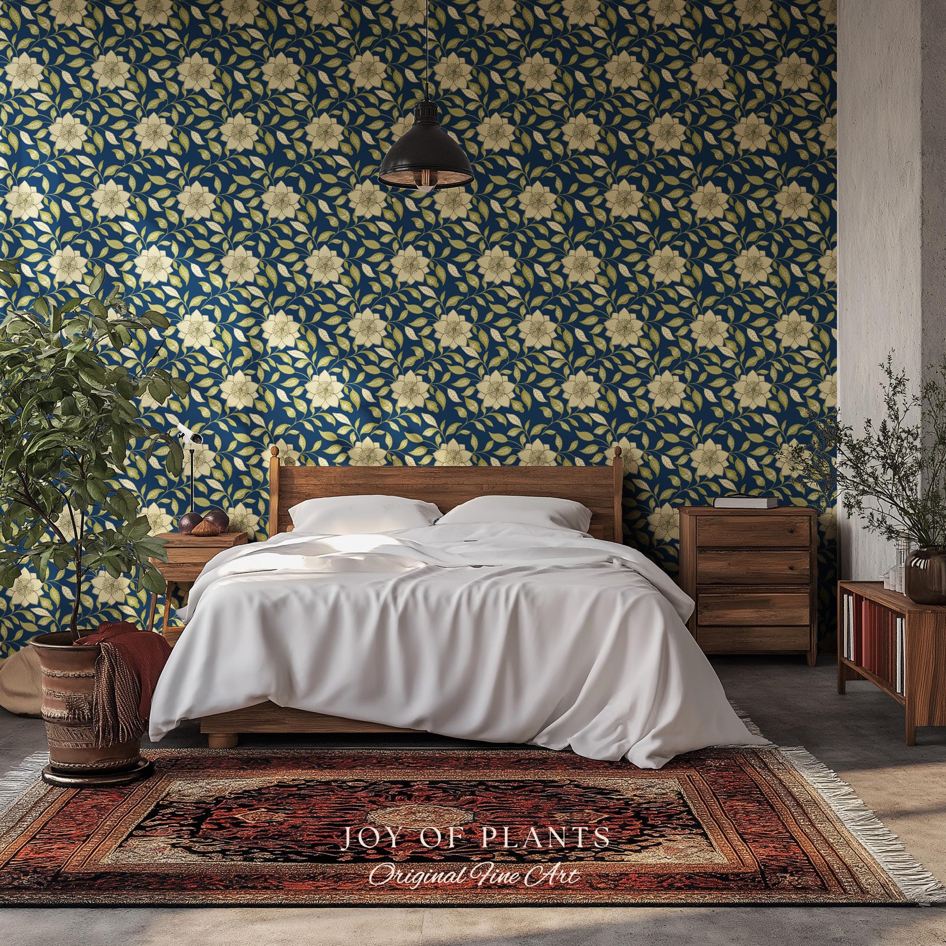 Rich Botanical Sophisticated Wallpaper | Moody Elegance Peel and Stick Wall Art Dark Academia Timeless Traditional Home Renter Friendly