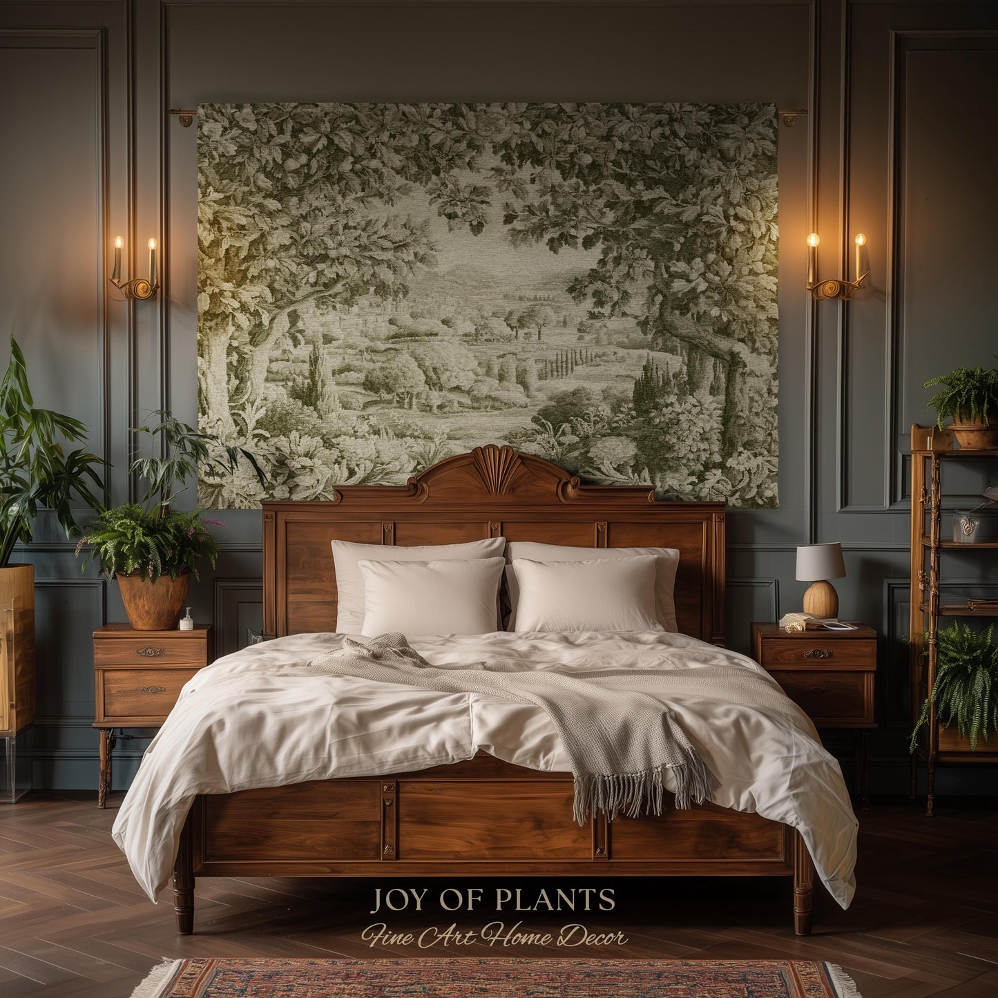 Orchard Countryside Verdure Wall Textile | Old Master Art French Scenic European Pastoral Museumcore Tapestry Antique Estate Jacquard Woven