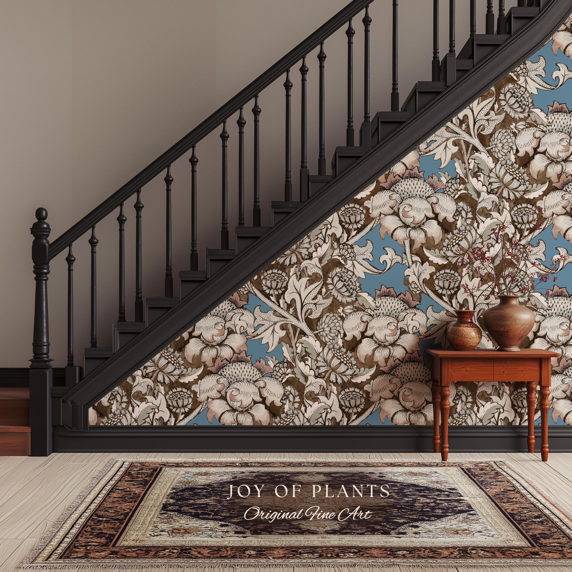 William Morris Maximalist Traditional Wallpaper | Jacobean Botanical English Revival Heritage Bedroom Peel and Stick Floral Grandmillenial