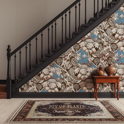 William Morris Maximalist Traditional Wallpaper | Jacobean Botanical English Revival Heritage Bedroom Peel and Stick Floral Grandmillenial