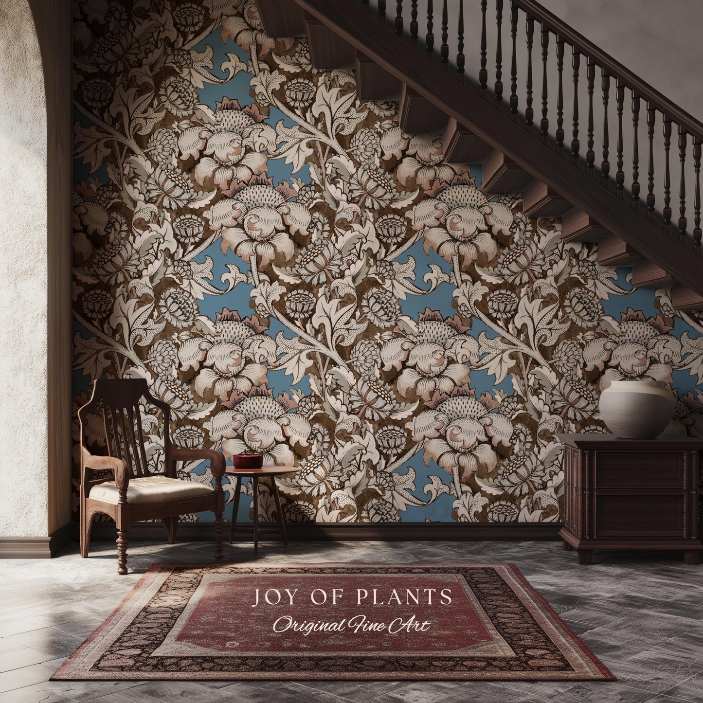 William Morris Maximalist Traditional Wallpaper | Jacobean Botanical English Revival Heritage Bedroom Peel and Stick Floral Grandmillenial