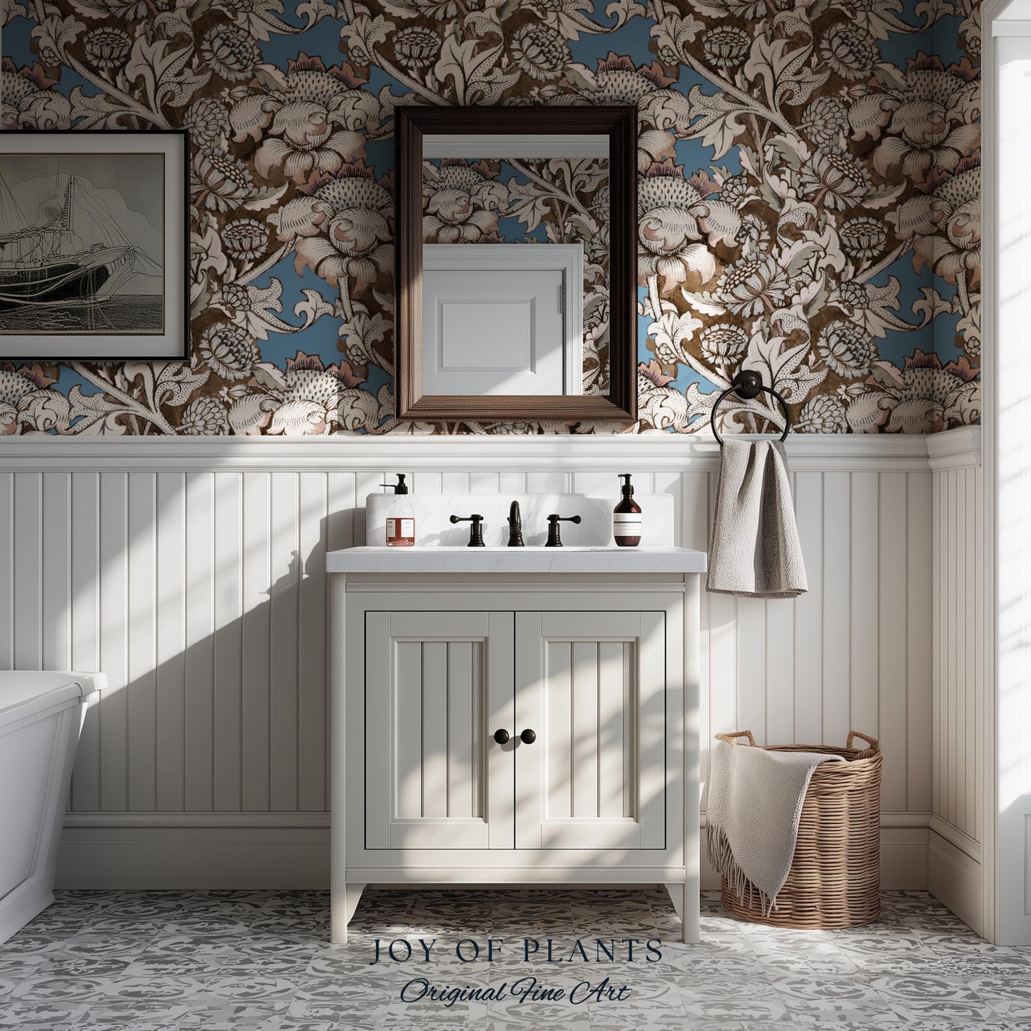 William Morris Maximalist Traditional Wallpaper | Jacobean Botanical English Revival Heritage Bedroom Peel and Stick Floral Grandmillenial