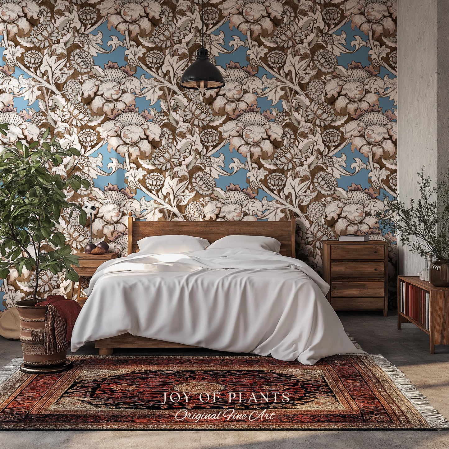 William Morris Maximalist Traditional Wallpaper | Jacobean Botanical English Revival Heritage Bedroom Peel and Stick Floral Grandmillenial