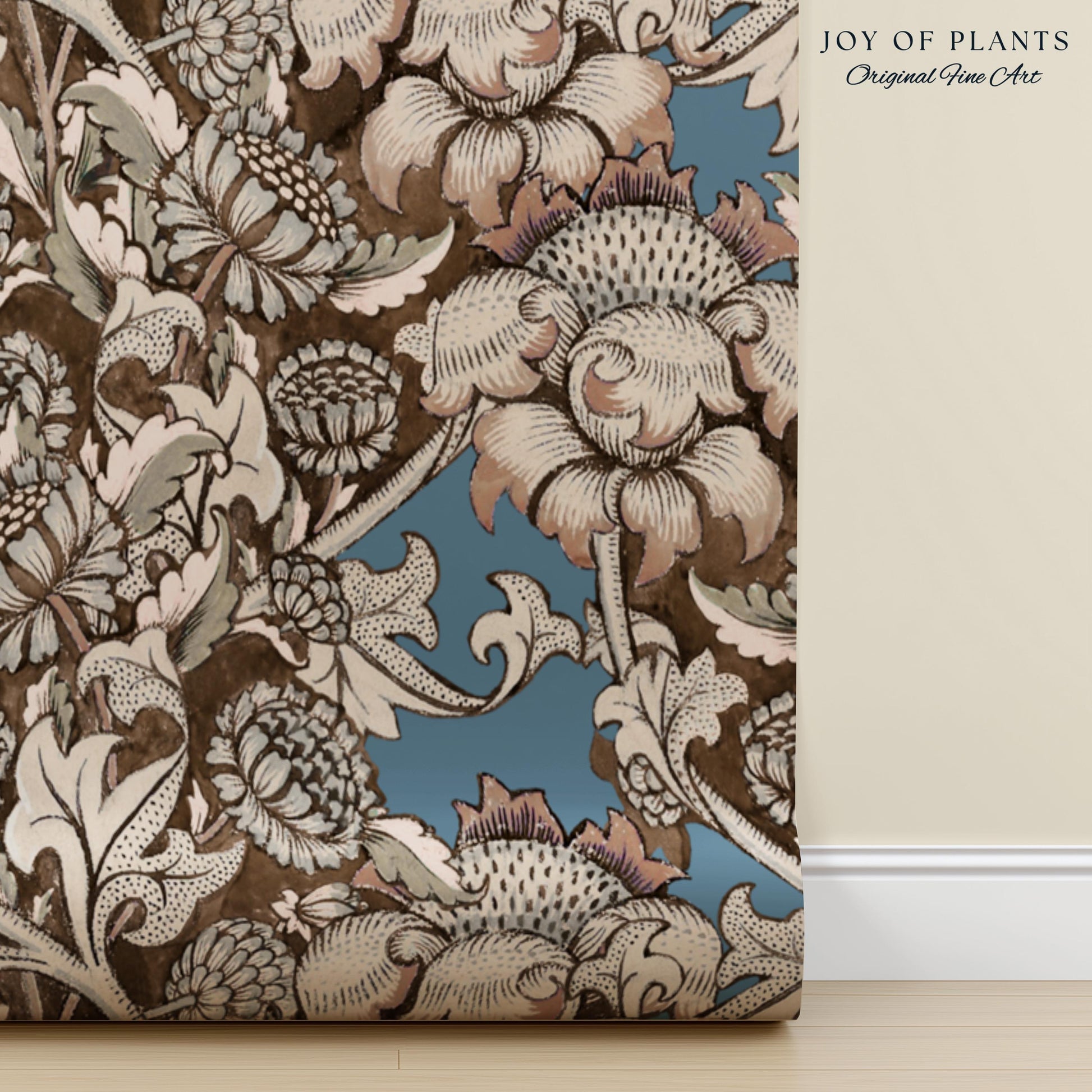 William Morris Maximalist Traditional Wallpaper | Jacobean Botanical English Revival Heritage Bedroom Peel and Stick Floral Grandmillenial