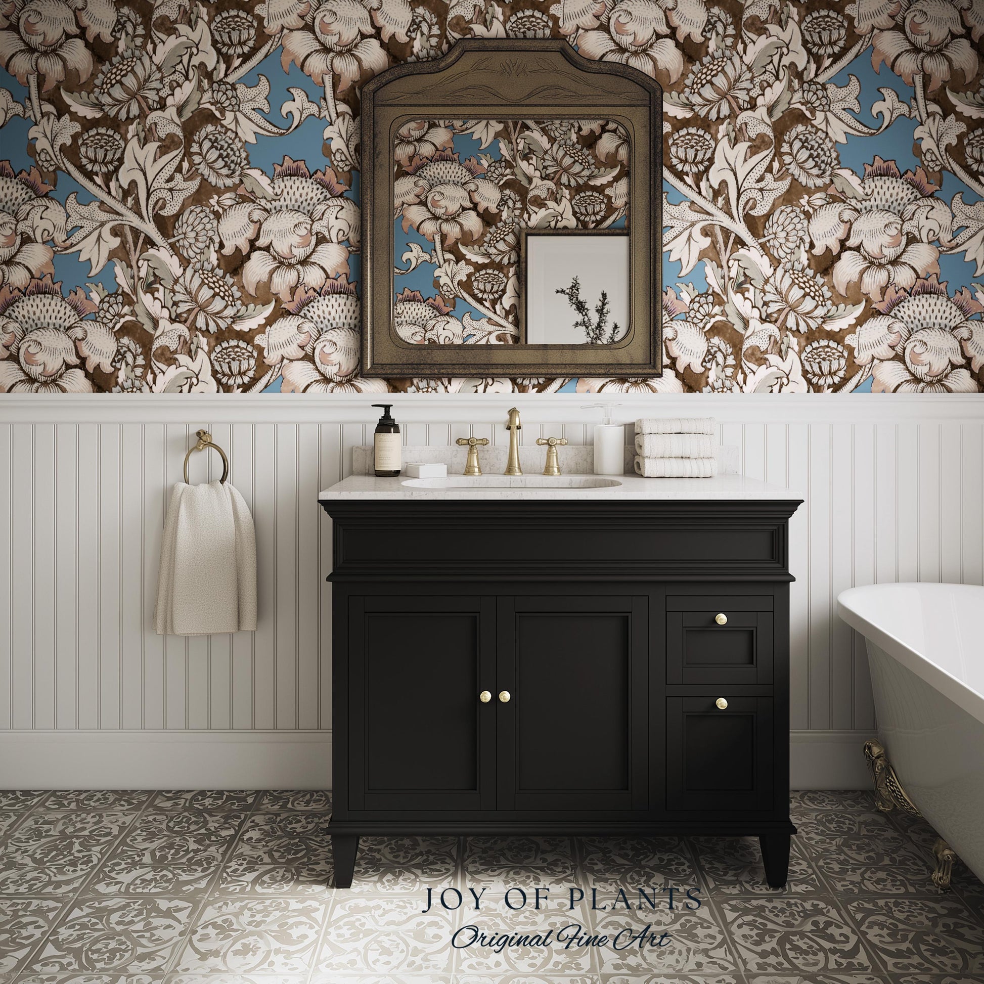 William Morris Maximalist Traditional Wallpaper | Jacobean Botanical English Revival Heritage Bedroom Peel and Stick Floral Grandmillenial