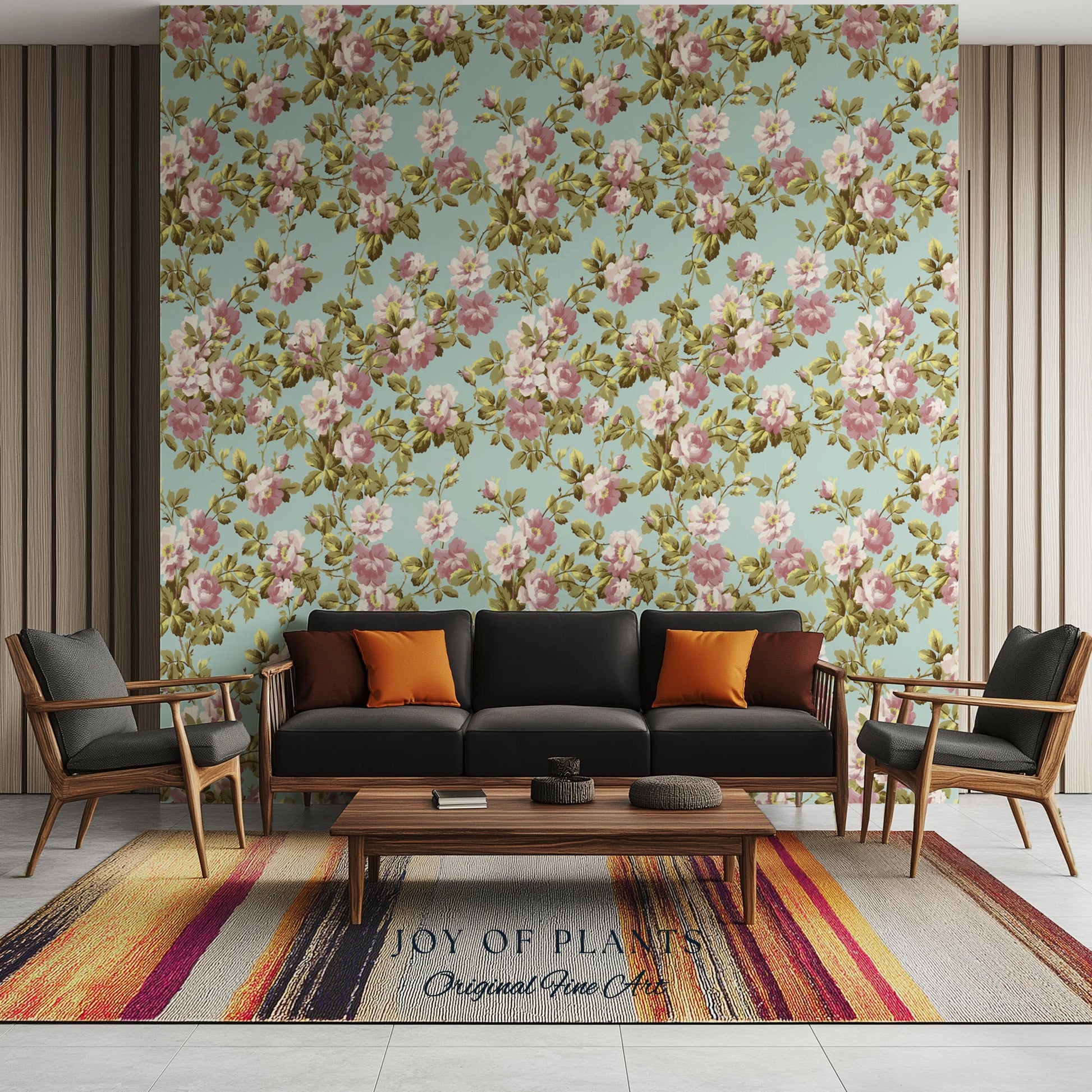 Victorian Rose Cottage Wallpaper | French Country Floral Feminine Wall Art Vintage Pastel Grandmillenial Renter Friendly Nostalgic Interior
