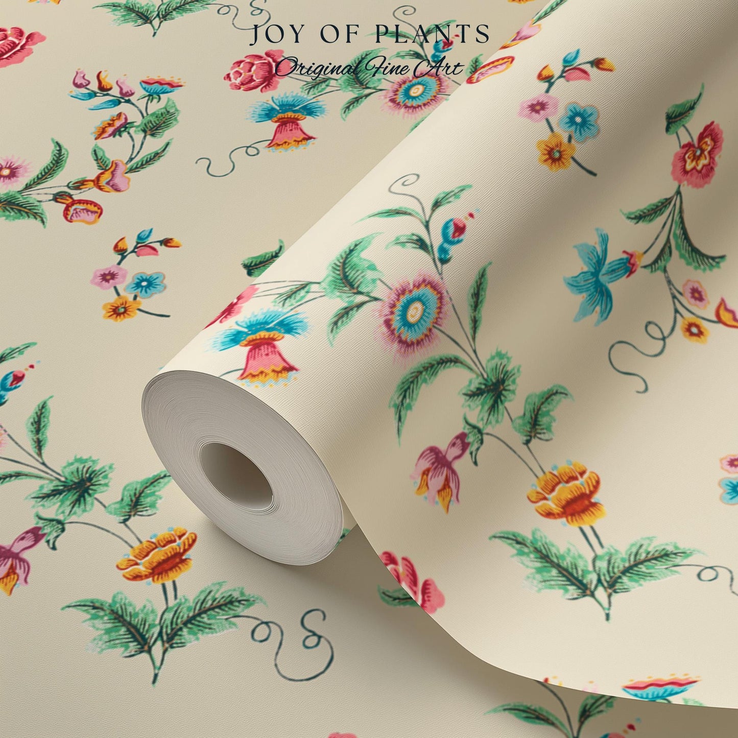 Playful French Eclectic Wallpaper | Maximalist Chinoiserie Peel and Stick Home Decor Grandmillenial Whimsical Dopamine Decor Renter Friendly