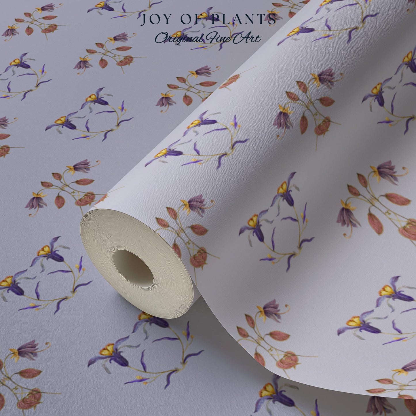 Grandmillenial Lavender Floral Wallpaper | Romantic Lilac Feminine Bedroom Accent Cottage Small Scale Flower Wall Renter Friendly French