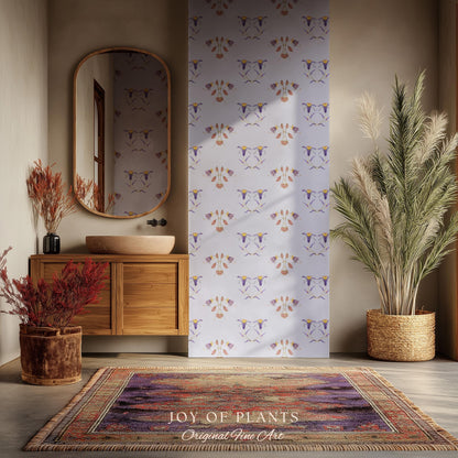 Grandmillenial Lavender Floral Wallpaper | Romantic Lilac Feminine Bedroom Accent Cottage Small Scale Flower Wall Renter Friendly French