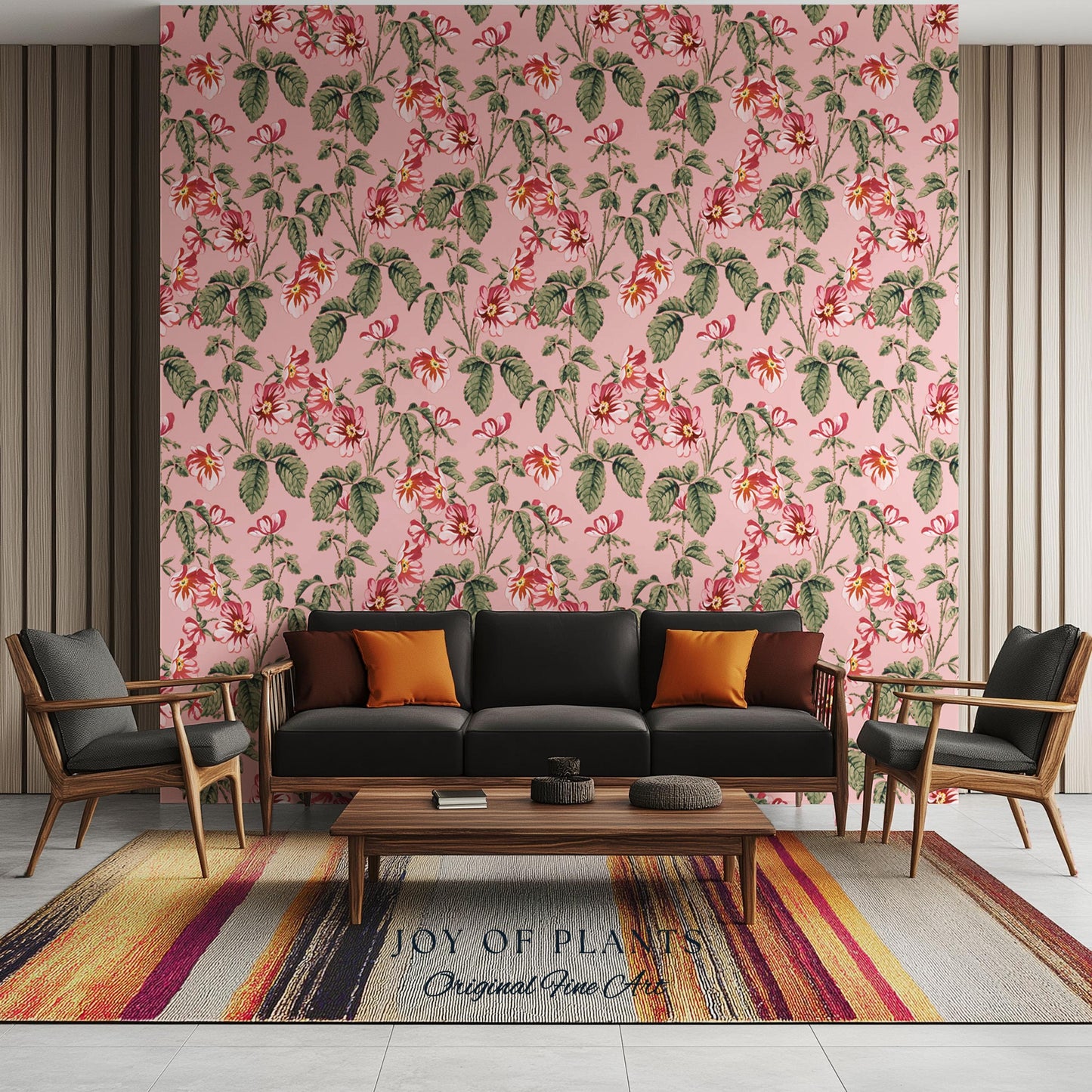 Soft Blush Pink Wallpaper | English Garden Heritage Print Vintage Cottage Renter Friendly Victorian Coquette Coral Botanical Heritage Print