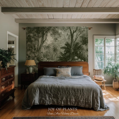 Enchanted Wilderness Realism Tapestry | Romantic Botanical Vintage Foliage Woven Throw Antique Naturalism Jacquard Verdure Rainforest