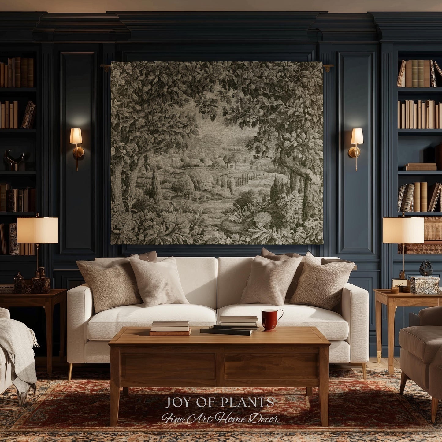 Orchard Countryside Verdure Wall Textile | Old Master Art French Scenic European Pastoral Museumcore Tapestry Antique Estate Jacquard Woven